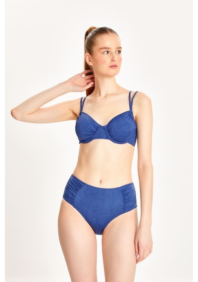Too Salty Swimwear Kadın Mavi Kot Görünümlü Büzgülü Balenli Toparlayıcı Yüksek Bel Bikini Takımı 24s102st Mavi Kot Too Salty Swimwear Kadın Mavi Kot Görünümlü Büzgülü Balenli Toparlayıcı Yüksek Bel Bikini Takımı 24s102st Mavi Kot
