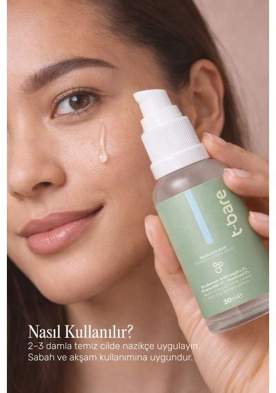 T-bare Hyaluronik Asit Serum 30ml – Yoğun Nem, Cilt Dolgunlaştırıcı Yüz Serumu