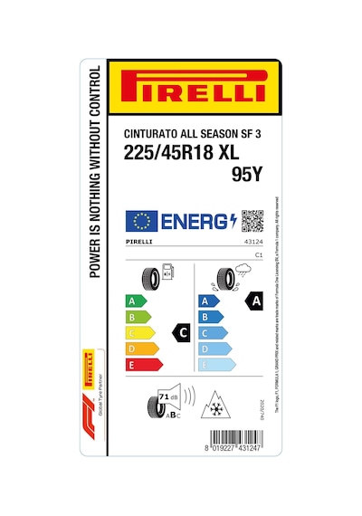 Pirelli 225/45R18 95Y XL Cinturato All Season Sf3 Dört Mevsim Lastiği 2024