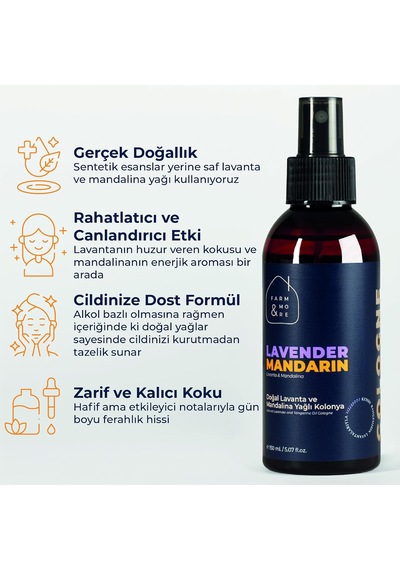 Lavanta Yağlı Kolonya,%100 Doğal, Lavanta Ve Mandalina Özlü, Ferahlatıcı Ve Canlandırıcı, 150 Ml