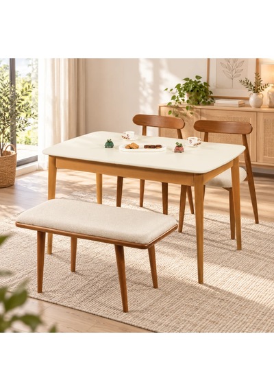 Ganni Home Bergamo Kitabeli Yemek Masası Krem Ceviz Açılabilir, Modern Ve Şık Tasarım Krem-ceviz Ganni Home Bergamo Kitabeli Yemek Masası Krem Ceviz Açılabilir, Modern Ve Şık Tasarım Krem-ceviz