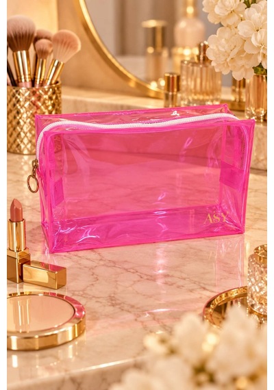 Su Geçirmez Pvc Makyaj Çantası, Fermuarlı Kozmetik Ve Seyahat Organizeri Pembe - 940904343