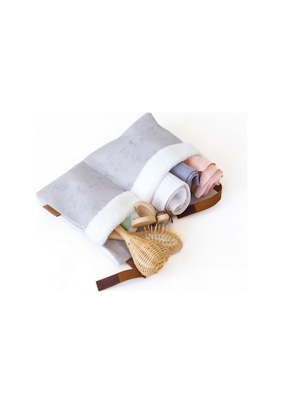 Pratik Askılı Organizer Bebek Arabası Beşik Kenar Fluffy Organizer Solid Gri