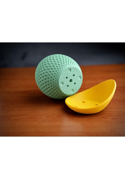 Bezos 3d Baskı Küre Saksı - Kafes Dokulu İki Parçalı Dekoratif Saksı - Mint-sarı Dlra Standart 26745121