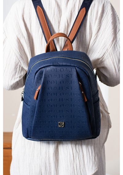 Lacivert 4040 Orijinal Just Polo Kadin 9 Bolmeli Orta Boy Sirt Cantasi 31x29 Cm