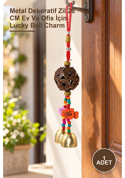 1 Adet Metal Şans Ve Bereket Çanı Metal Dekoratif Zil 26 Cm Ev Ve Ofis İçin Lucky Bell Charm