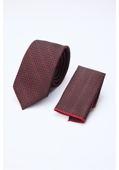 İmza Bordo-siyah Desenli 7 Cm Kravat 1090260124 Bordo - Siyah
