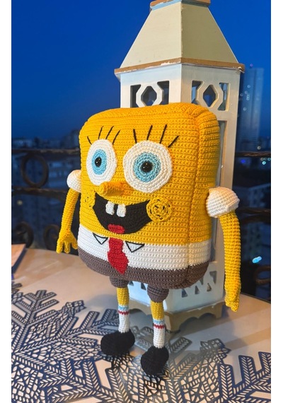 Dev Sünger Bob Sponge Bob AMİGURUMİ 35 CM