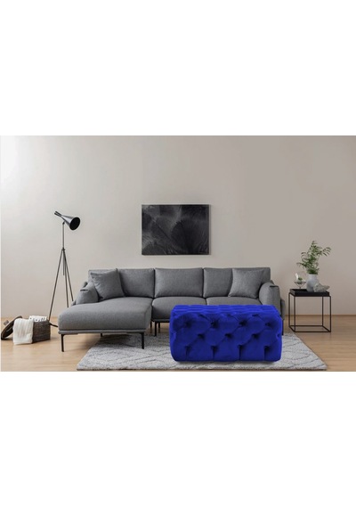 Gazzini Kare Chester Model Kapitoneli Orta Puf- Modern Puf Lacivert