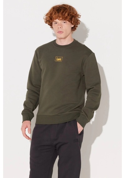 Lee Sıfır Yaka Regular Fit Haki Erkek Sweatshirt L212299801 001