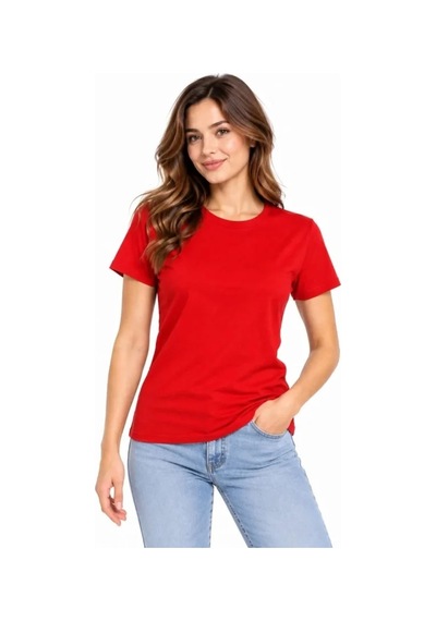DefyModa Basic Tişört Bisiklet Yaka Kısa Kol Günlük Yazlık Slim Fit T-shirt Kırmızı