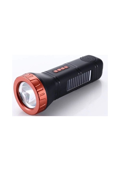 Ultratekno Aı-112 Güneş Panelli Kamp Tipi Outdoor El Feneri Bluetooth Hoparlör Fm Radyo Acil Durum F Bakır - Siyah