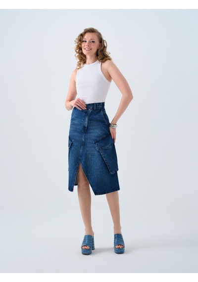 Regular Fit Kadın Etek Denim