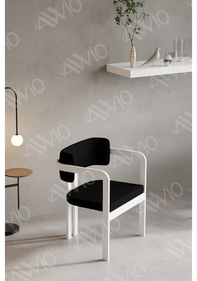 Avvio Trento Tokyo Sandalye Beyaz Mutfak Salon Yemek Odası Sandalyesi Demonte Metal Ayak Siyah