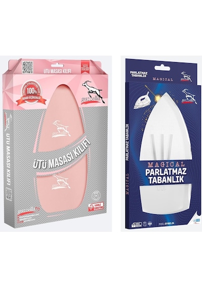 Gazella Ütü Altlığı + Ütü Masası Kılıfı Bezi 50 X 135 Cm Pudra Set