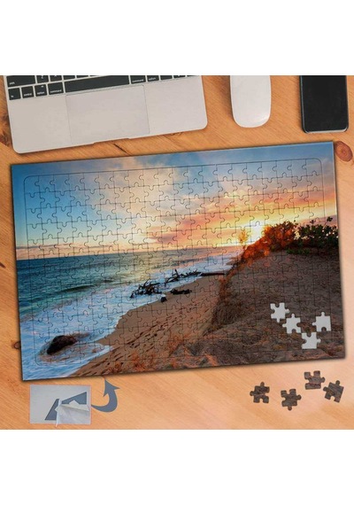 Deniz Kenarı Gün Batımı 240 Parça Puzzle Yapboz Tablo-115
