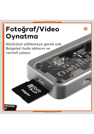 Ally Type-c To Usb3.0 3+3.5mm+hdmı+vga+sd/tf+ Ethernet Çoğaltıcı