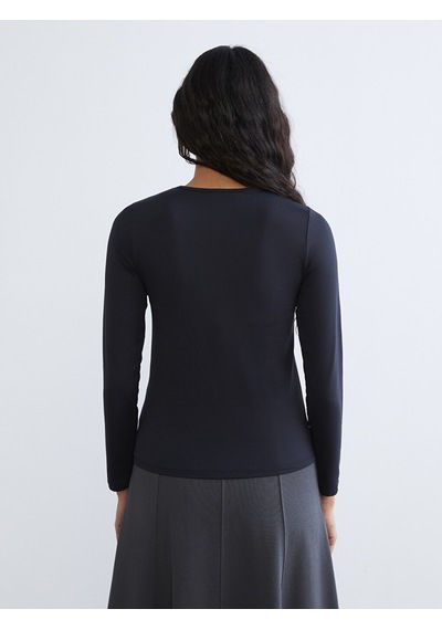 Lcw Modest Siyah Bisiklet Yaka Kadın Body