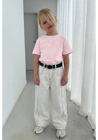 Poala Kids Wide Leg Beyaz Jeans