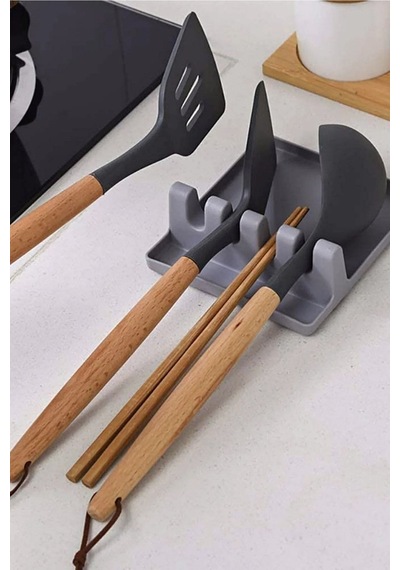 Pratik Çoklu Kepçe Kaşık Ve Kapak Tutma Aparatı Kaşıklık Kapak Tutucu
