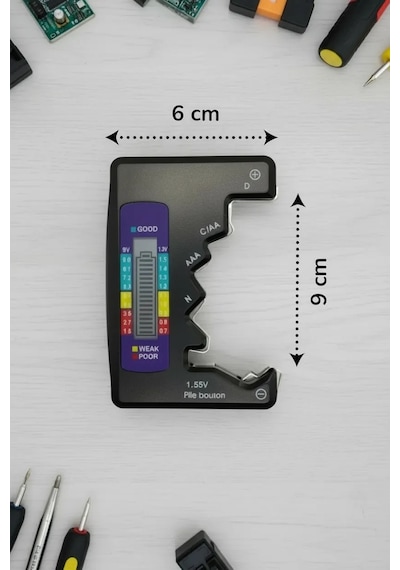 Evrensel Mini Pil Test Cihazı - Pil Doluluk Seviyesi Ölçer Ve Pil Durum Kontrol Aparatı