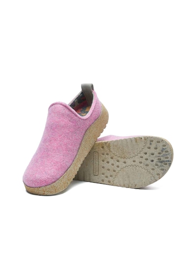 Comfortfusse Olwen-w - Kadın Ortopedik Yün Keçe Ev Ayakkabısı Pembe Yün