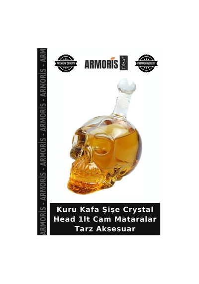Kuru Kafa Şişe Crystal Head 1lt Cam Mataralar Tarz Aksesuar