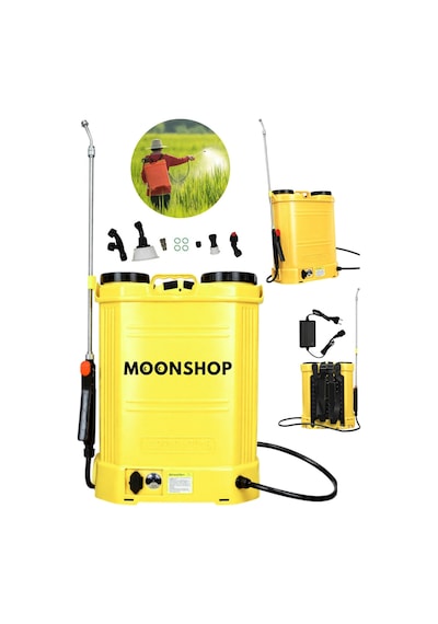 Moonshop Pro Japan Turbo 16 L Şarjlı Sırt Tipi İlaç Pompası Akülü Şarjlı İlaçlama Makinesi