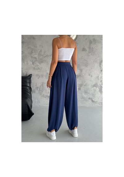 Gugus Kadın Modal Kumaş Şalvar Trend Model Paça Ve Bel Detaylı Rahat Kesim Eşofman Lacivert Gugus Kadın Modal Kumaş Şalvar Trend Model Paça Ve Bel Detaylı Rahat Kesim Eşofman Lacivert
