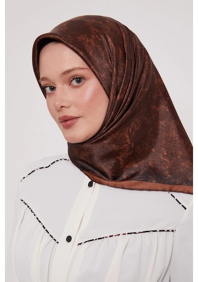 Levidor Kristal Eşarp Bulut Batik Acı Kahve