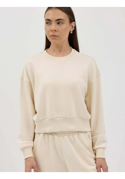 Buly Cozy Bisiklet Yaka Sweatshirt Bej