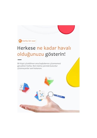 Gan 330 Anahtarlık Rubik Küp Zeka Küpü Paskalya Yumurta Sürümü 3x3 Türkiye Resmi Satıcısı