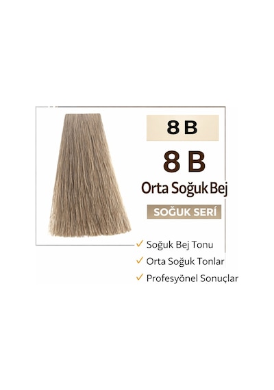 Dna Saç Boyası Kalıcı Profesyonel Krem Boya Yoğun Pigment & Parlaklık 8b Açık Kumral Bej 100ml