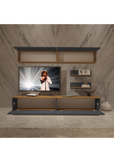 Decoraktiv Eko 5b Mdf Std Tv Ünitesi Tv Sehpası Pera - Antrasit
