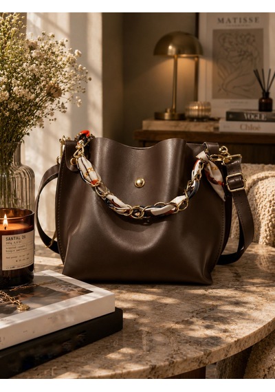 Housebags Elite Carryall New Trend El Ve Omuz Çantası Acı Kahverengi
