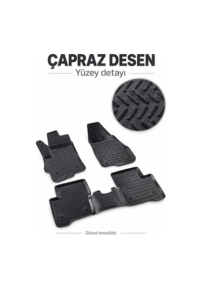 Citroen C5 Iı 2008 Çapraz Desen 3d Havuzlu Oto Paspas Seti