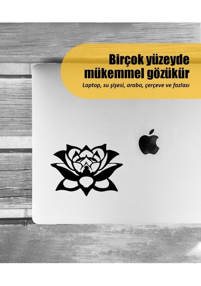 Sticker Usta Lotus Çiçeği Araba Laptop Duvar Folyo Sticker 00366 25X18 Cm