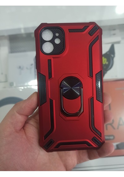 Apple Uyumlu iPhone 11 Tank Kılıf Zırhlı Darbe Korumalı Kırmızı