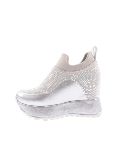 Dgn 927 Kadin Mega Kalin Taban Silver Taşli Sneakers Ayakkabi 927-1581-R0626 Gümüş