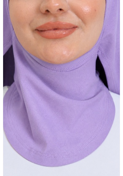 Modish Group Penye Boyun Kapamalı Şal Başörtü Hazır Giyim Turban Esnek Jersey Şal Lila