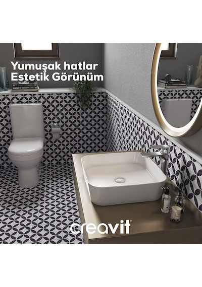 Creavit Lara Duroplast Yavaş Kapanan Klozet Kapaklı Beyaz Set