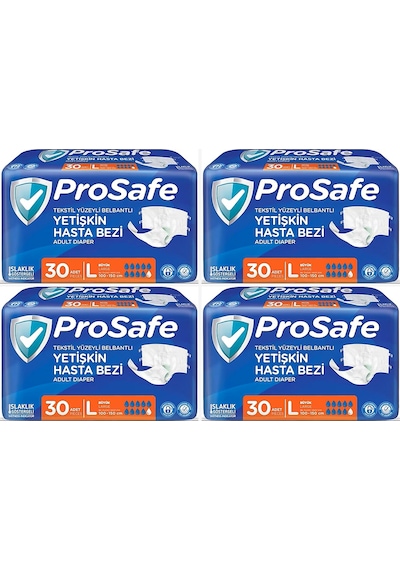 Prosafe Belbantlı Large Büyük Boy Hasta Bezi 120 Adet 4x30 Paket L