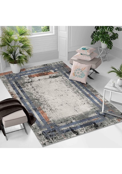 Kaymaz Taban Yıkanabilir Halı Mutfak, Salon, Yatak Odası İçin Modern Dijital Baskı Halı Slnhalı01 - 0002 Çok Renkli