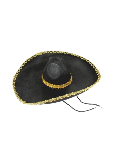 Sombrero Meksika Şapkası Mariachi Altın Şeritli Yetişkin Boy +0