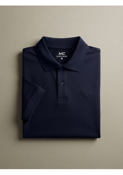 Maccali Erkek Lacivert Amblemli Basic Polo Yaka Tişört