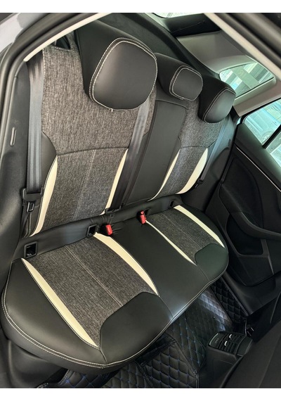 Skoda Kamiq Arka Sırt 2 Parçalı Arka Sırt Kolcaklı Model - Oto Koltuk Kılıfı