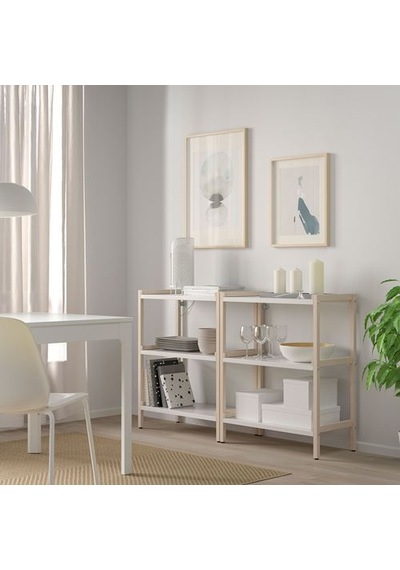 Ikea Ekenabben Açık Raf Ünitesi, Beyaz-titrek Kavak, 70x34x86 Cm