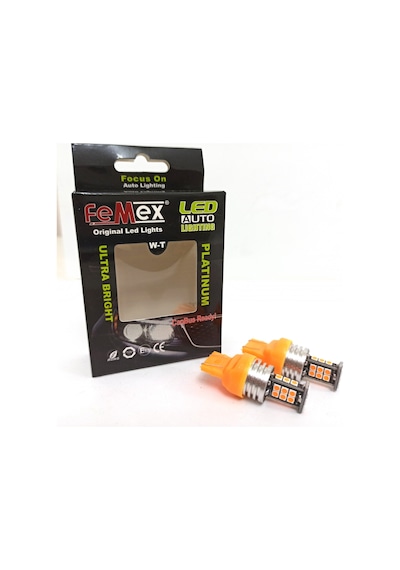 Femex T20 7440 7443 Tek Duy Çit Duy 3030 Chip 24Smd Turuncu Led T