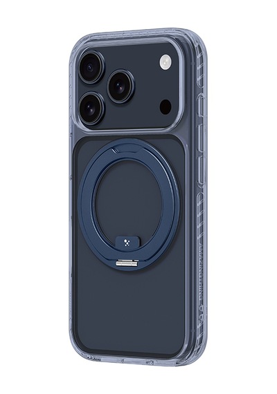 Apple Uyumlu iPhone 17 Pro Kılıf M-safe Özellikli Airbagli Standlı Amazingthing Titan Pro Magspin Kapak Mavi Mavi