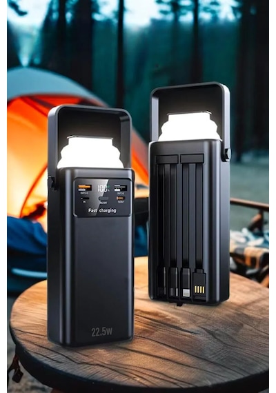 50000 Mah Hızlı Şarj Powerbank 22.5w Led Işıklı Kendinden Kablolu